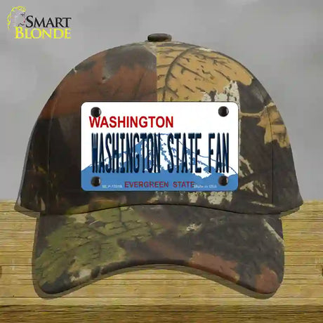 Washington State Fan Novelty License Plate Hat Cotton / Camoflauge