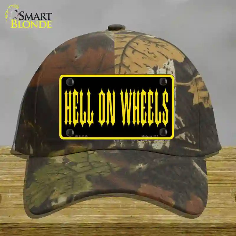 Hell On Wheels Novelty License Plate Hat Cotton / Camoflauge