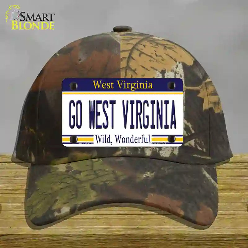 Go West Virginia Novelty License Plate Hat Cotton / Camoflauge