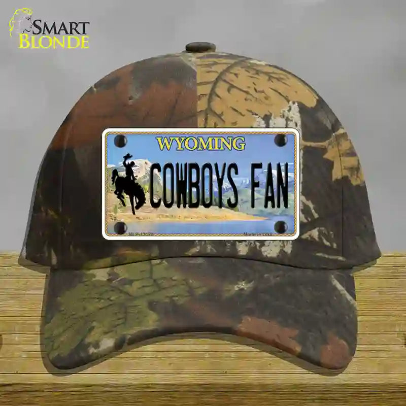 Cowboys Fan Wyoming Novelty License Plate Hat Cotton / Camoflauge