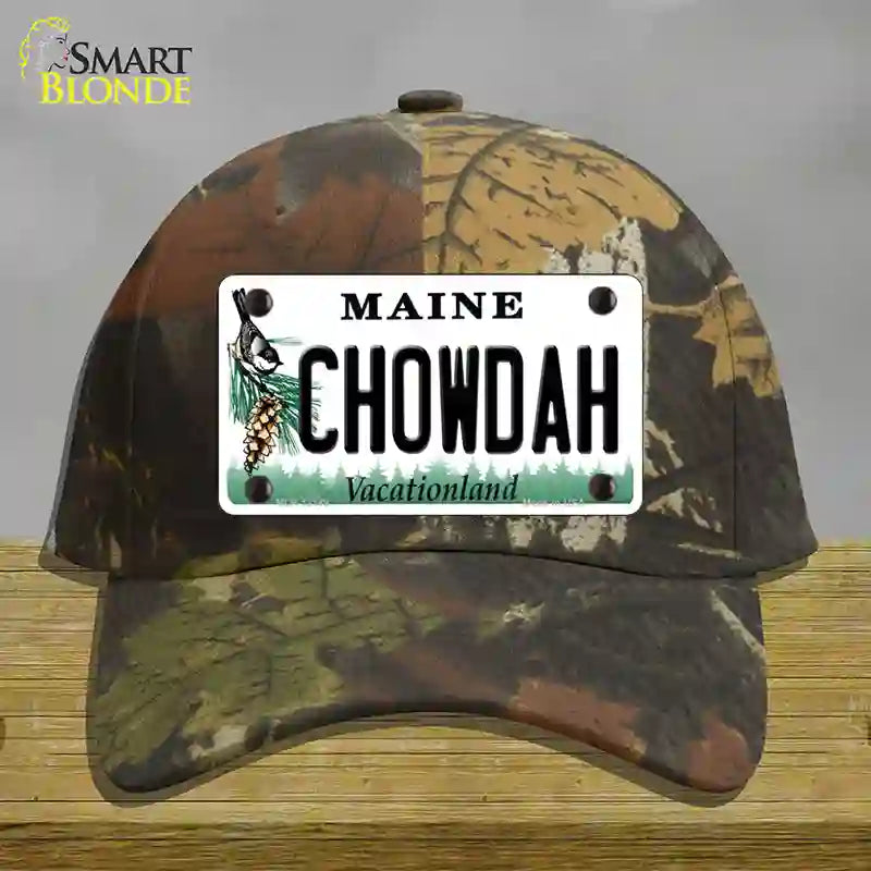 Chowdah Maine Novelty License Plate Hat Cotton / Camoflauge