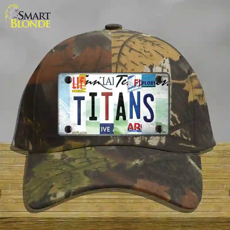 Titans Strip Art Novelty License Plate Hat Tag Cotton / Camoflauge