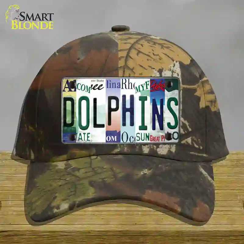 Dolphins Strip Art Novelty License Plate Hat Tag Cotton / Camoflauge