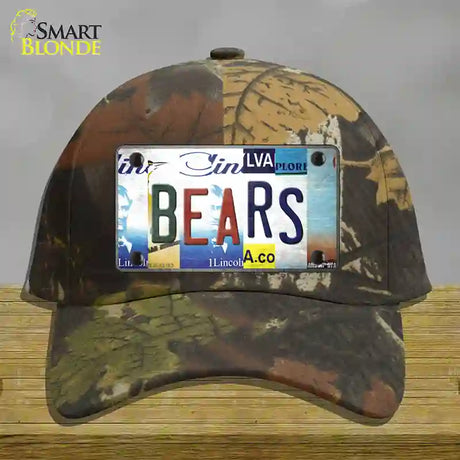 Bears Strip Art Novelty License Plate Hat Tag Cotton / Camoflauge