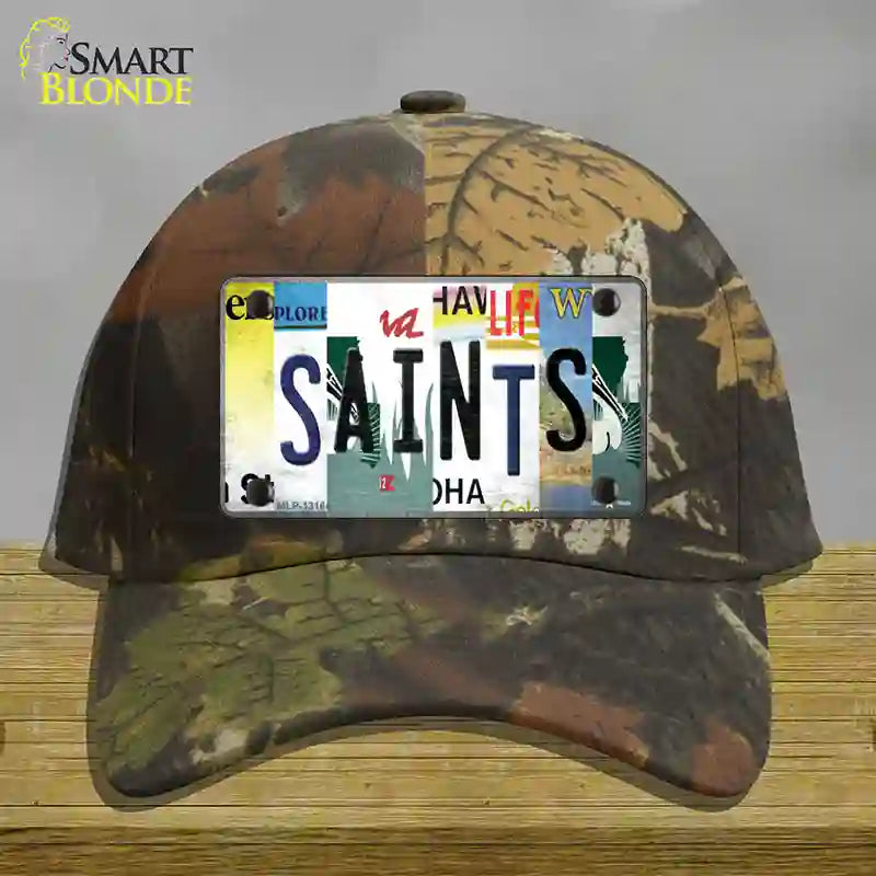 Saints Strip Art Novelty License Plate Hat Tag Cotton / Camoflauge