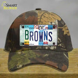 Browns Strip Art Novelty License Plate Hat Tag Cotton / Camoflauge