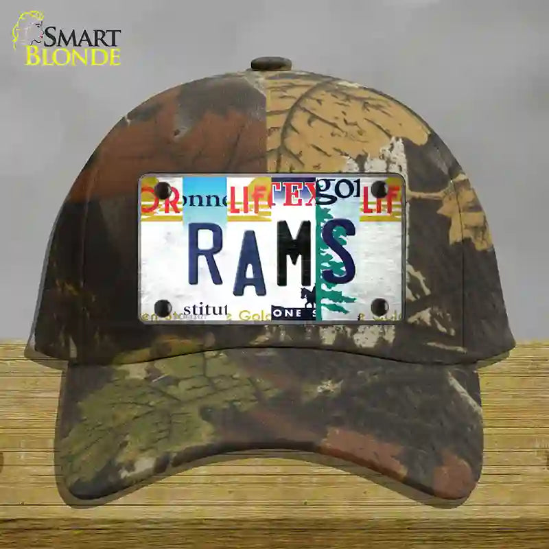 Rams Strip Art Novelty License Plate Hat Tag Cotton / Camoflauge