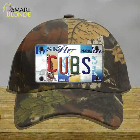 Cubs Strip Art Novelty License Plate Hat Tag Cotton / Camoflauge