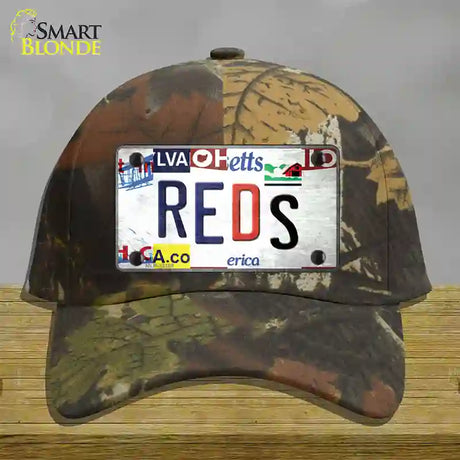 Reds Strip Art Novelty License Plate Hat Tag Cotton / Camoflauge