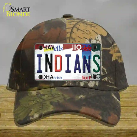 Indians Strip Art Novelty License Plate Hat Tag Cotton / Camoflauge