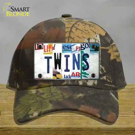 Twins Strip Art Novelty License Plate Hat Tag Cotton / Camoflauge