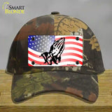 American Flag Praying Hands Novelty License Plate Hat Cotton / Camoflauge