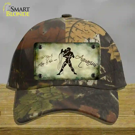 Aquarius Zodiac Novelty License Plate Hat Cotton / Camoflauge