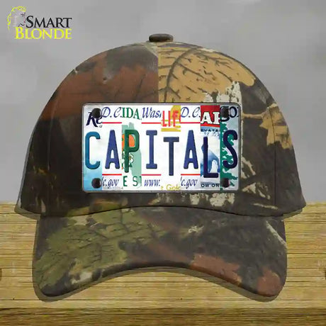 Capitals Strip Art Novelty License Plate Hat Tag Cotton / Camoflauge