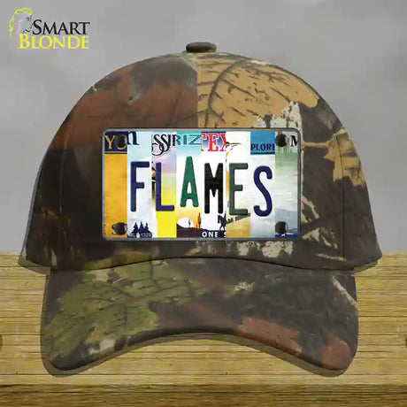 Flames Strip Art Novelty License Plate Hat Tag Cotton / Camoflauge