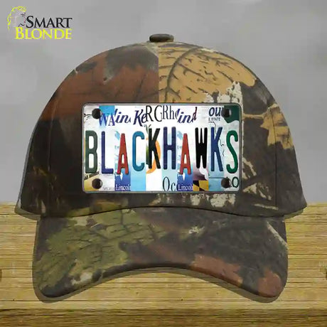 Blackhawks Strip Art Novelty License Plate Hat Tag Cotton / Camoflauge