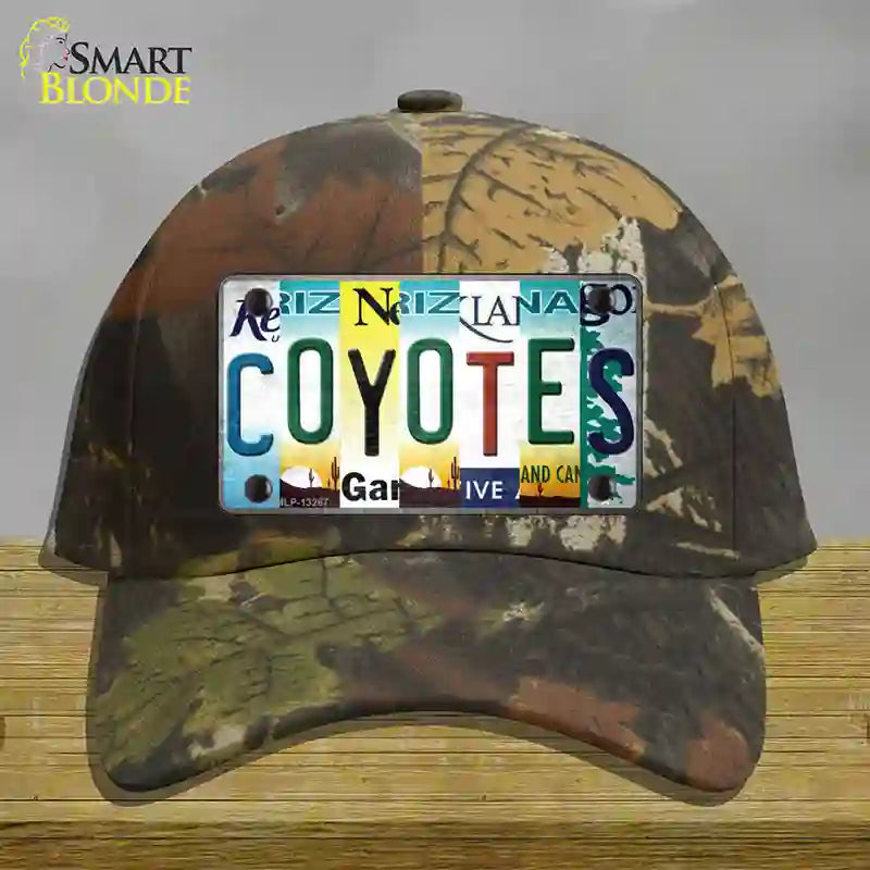 Coyotes Strip Art Novelty License Plate Hat Tag Cotton / Camoflauge