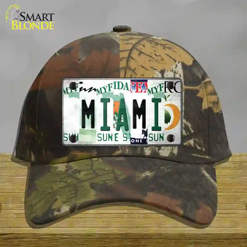 Miami Strip Art Novelty License Plate Hat Tag Cotton / Camoflauge