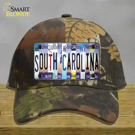 South Carolina Strip Art Novelty License Plate Hat Tag Cotton / Camoflauge