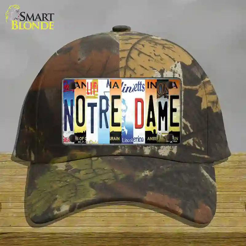 Notre Dame Strip Art Novelty License Plate Hat Tag Cotton / Camoflauge