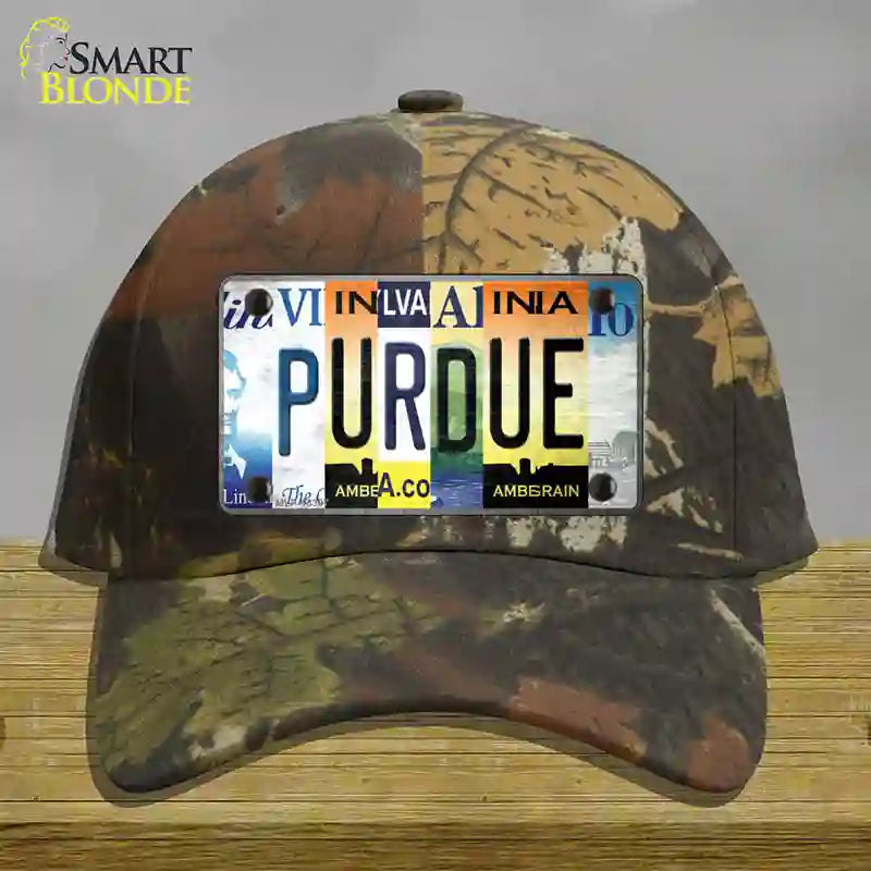 Purdue Strip Art Novelty License Plate Hat Tag Cotton / Camoflauge