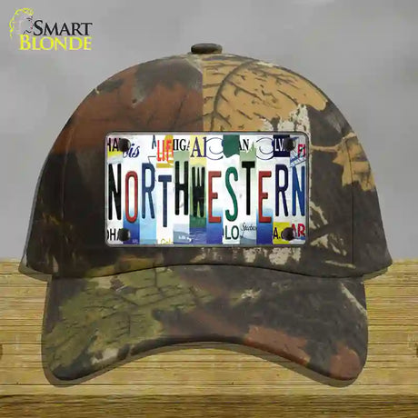 Northwestern Strip Art Novelty License Plate Hat Tag Cotton / Camoflauge