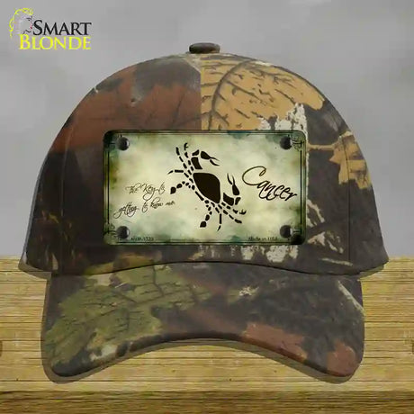 Cancer Zodiac Novelty License Plate Hat Cotton / Camoflauge