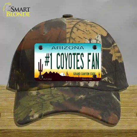 Number 1 Coyotes Fan Novelty License Plate Hat Tag Cotton / Camoflauge