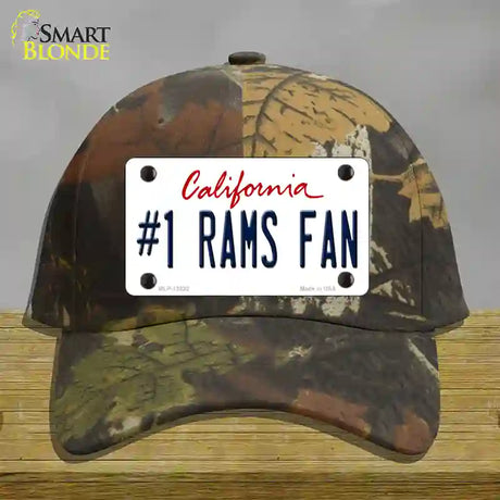 Number 1 Rams Fan Novelty License Plate Hat Tag Cotton / Camoflauge