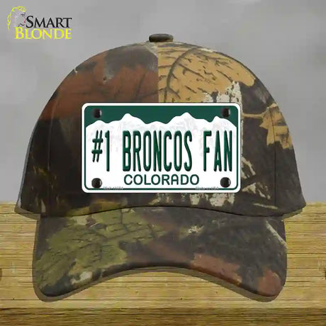 Number 1 Broncos Fan Novelty License Plate Hat Tag Cotton / Camoflauge