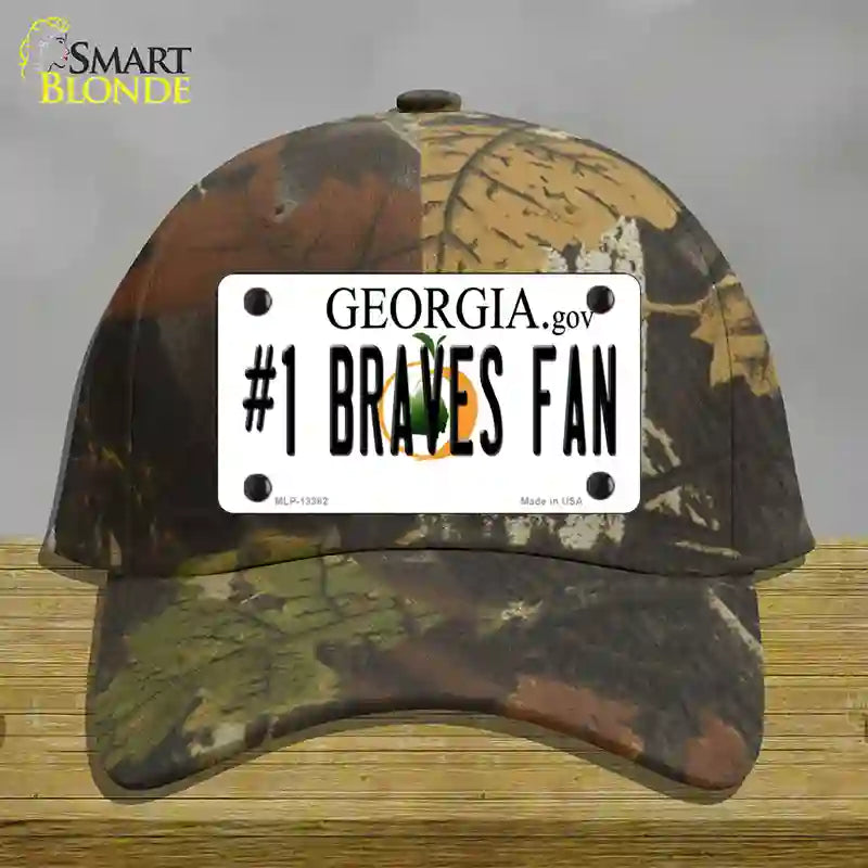 Number 1 Braves Fan Novelty License Plate Hat Tag Cotton / Camoflauge