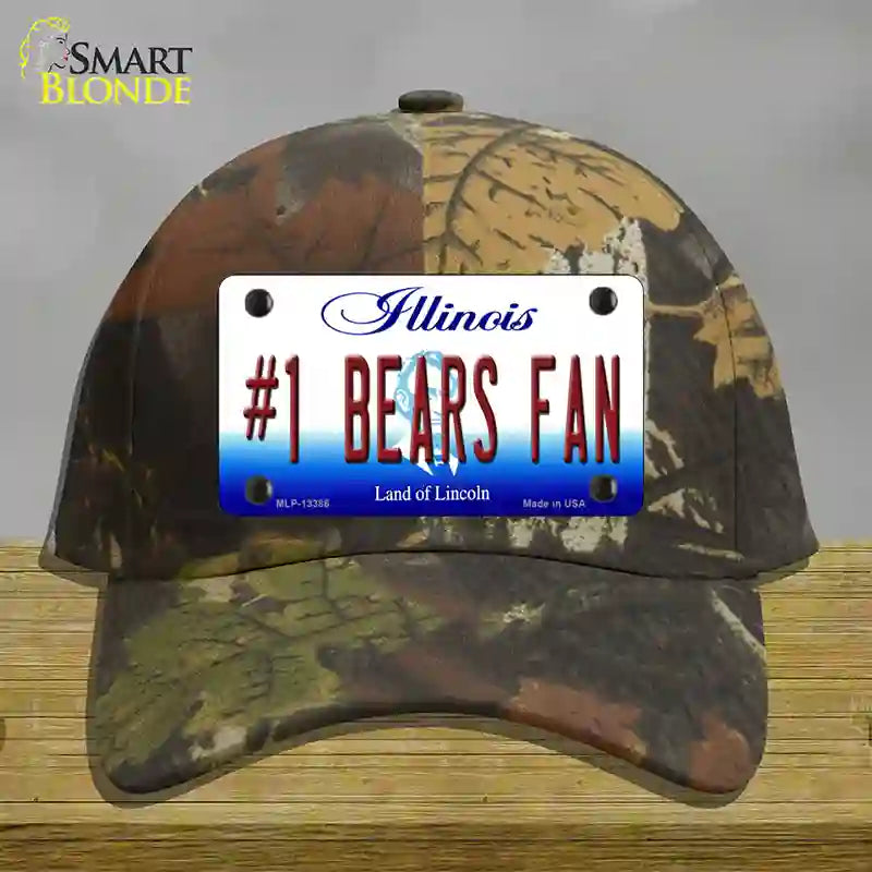 Number 1 Bears Fan Novelty License Plate Hat Tag Cotton / Camoflauge