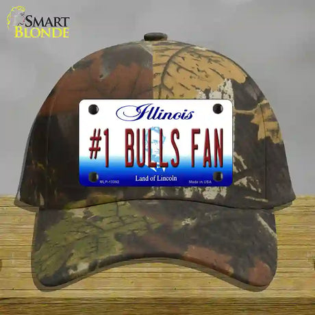 Number 1 Bulls Fan Novelty License Plate Hat Tag Cotton / Camoflauge