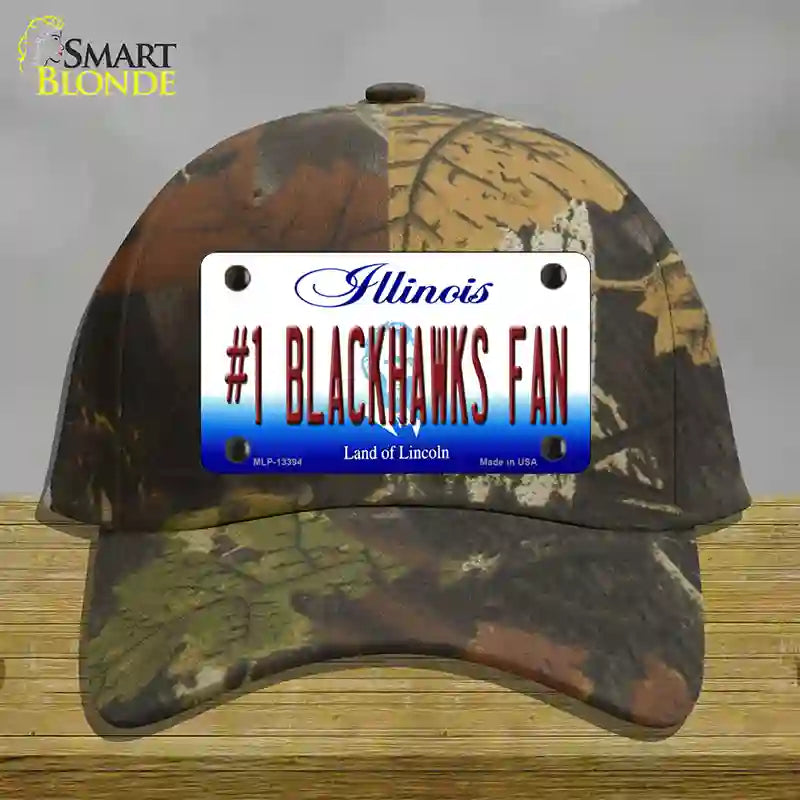 Number 1 Blackhawks Fan Novelty License Plate Hat Tag Cotton / Camoflauge