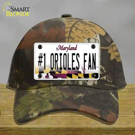 Number 1 Orioles Fan Novelty License Plate Hat Tag Cotton / Camoflauge