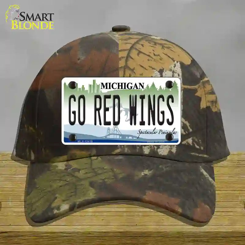 Go Red Wings Novelty License Plate Hat Tag Cotton / Camoflauge