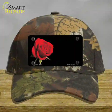 Rose Offset Novelty License Plate Hat Cotton / Camoflauge