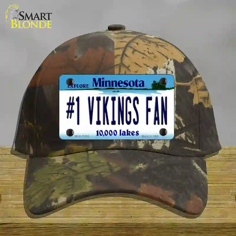 Number 1 Vikings Fan Novelty License Plate Hat Tag Cotton / Camoflauge