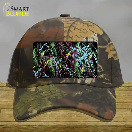 Paint Splashes Novelty License Plate Hat Cotton / Camoflauge