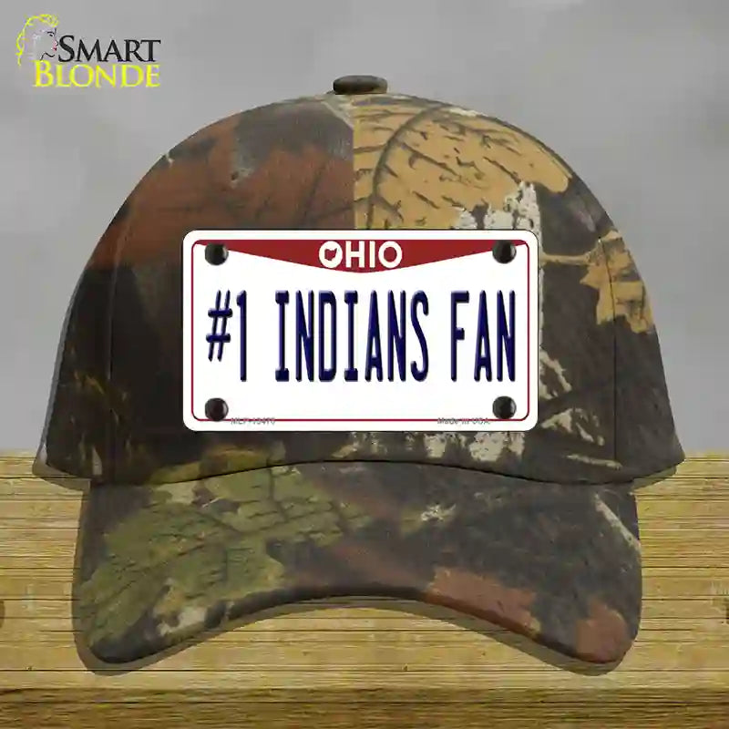 Number 1 Indians Fan Novelty License Plate Hat Tag Cotton / Camoflauge