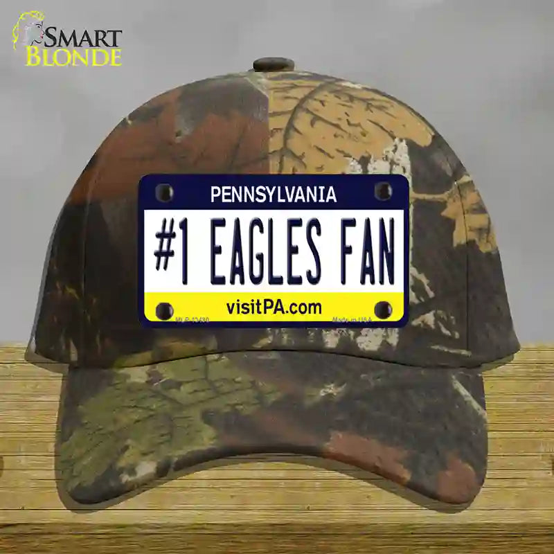 Number 1 Eagles Fan Novelty License Plate Hat Tag Cotton / Camoflauge