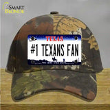 Number 1 Texans Fan Novelty License Plate Hat Tag Cotton / Camoflauge