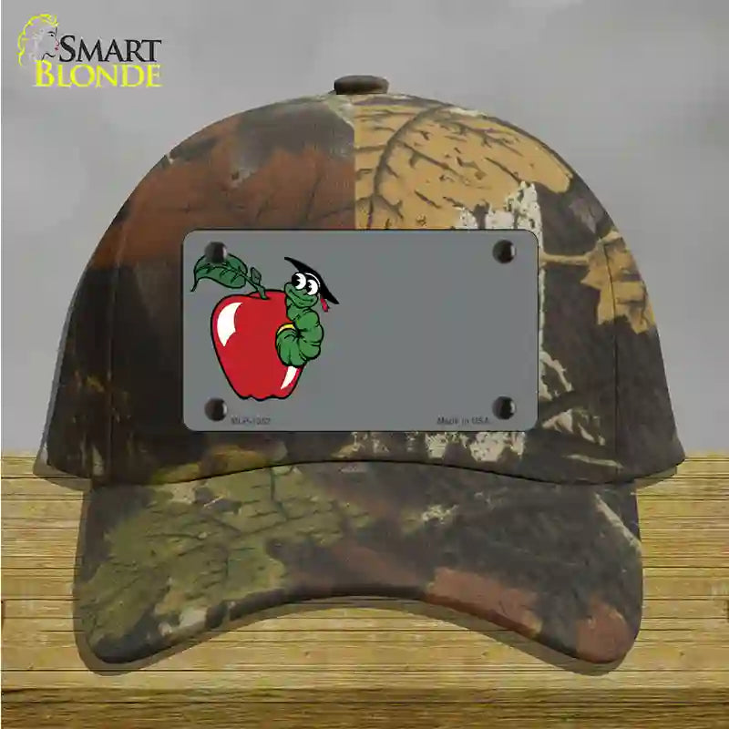 Teacher Apple Offset Novelty License Plate Hat Cotton / Camoflauge