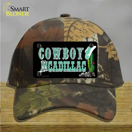 Cowboy Cadillac Novelty License Plate Hat Cotton / Camoflauge