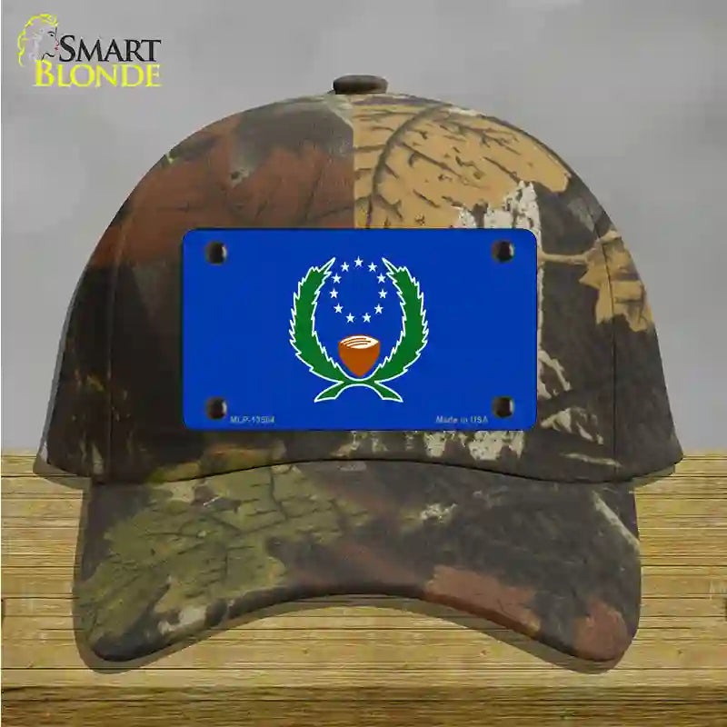 Pohnpei Flag Novelty License Plate Hat Cotton / Camoflauge