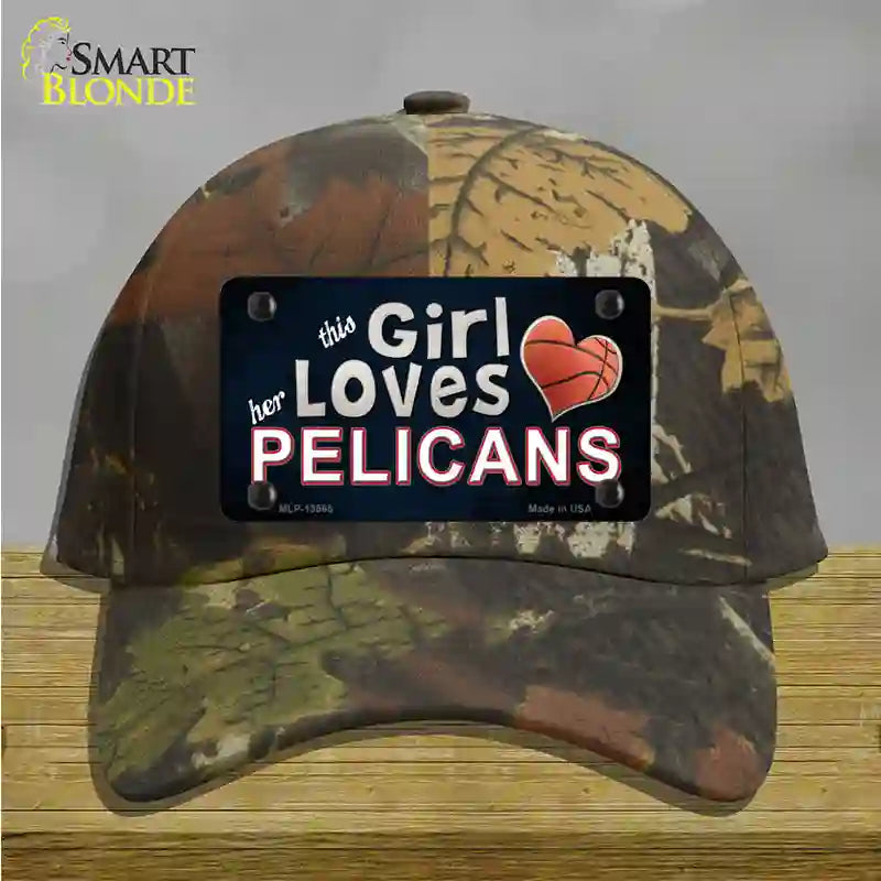 This Girl Loves Her Pelicans Novelty License Plate Hat Tag Cotton / Camoflauge