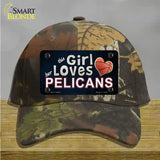 This Girl Loves Her Pelicans Novelty License Plate Hat Tag Cotton / Camoflauge