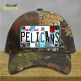 Pelicans Strip Art Novelty License Plate Hat Tag Cotton / Camoflauge