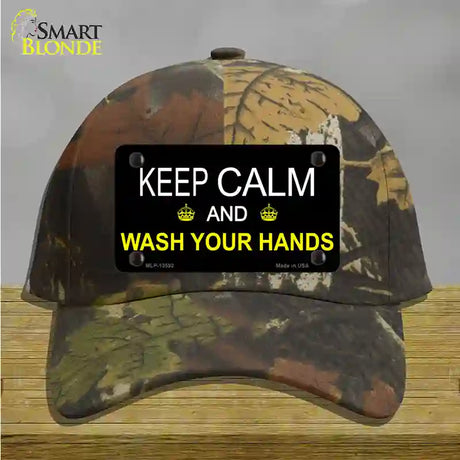 Keep Calm Wash Your Hands Novelty License Plate Hat Tag Cotton / Camoflauge