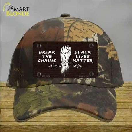 Break The Chains BLM Novelty License Plate Hat Tag Cotton / Camoflauge